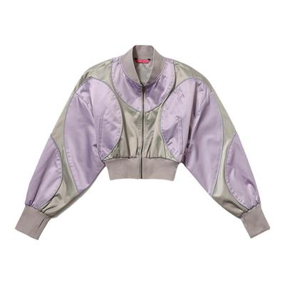 DAPHNELAB 24SS短款飞行员夹克弧线分割反光机能梭织棒球外套