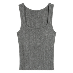 pusumede法式气质方领吊带背心女夏季遮副乳修身显瘦坎肩无袖上衣