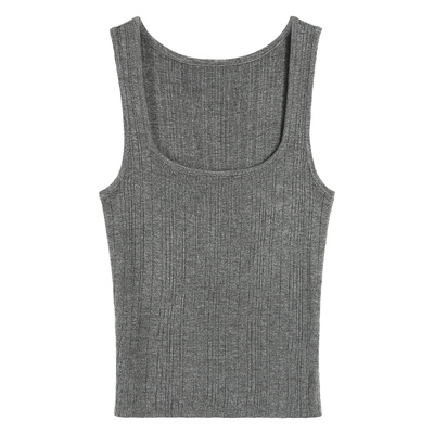 吊带背心女法式方领上衣