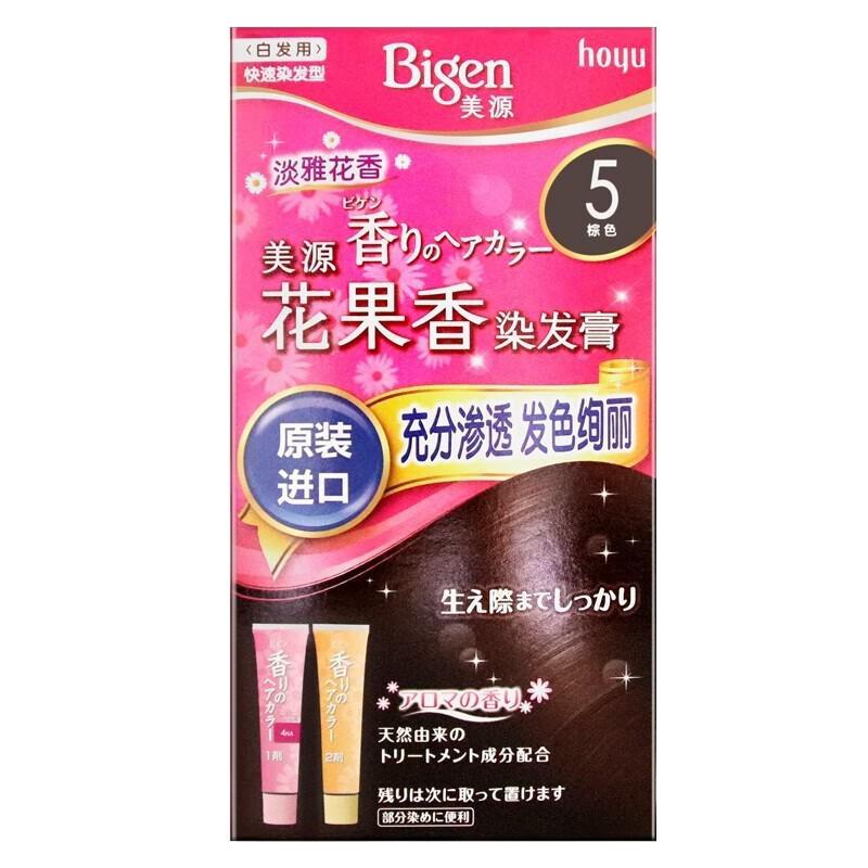 日本进口新版美源花果香染发膏健康遮盖白发植物护发染发霜不刺激