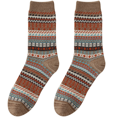 【民族风复古马丁靴袜子】加厚