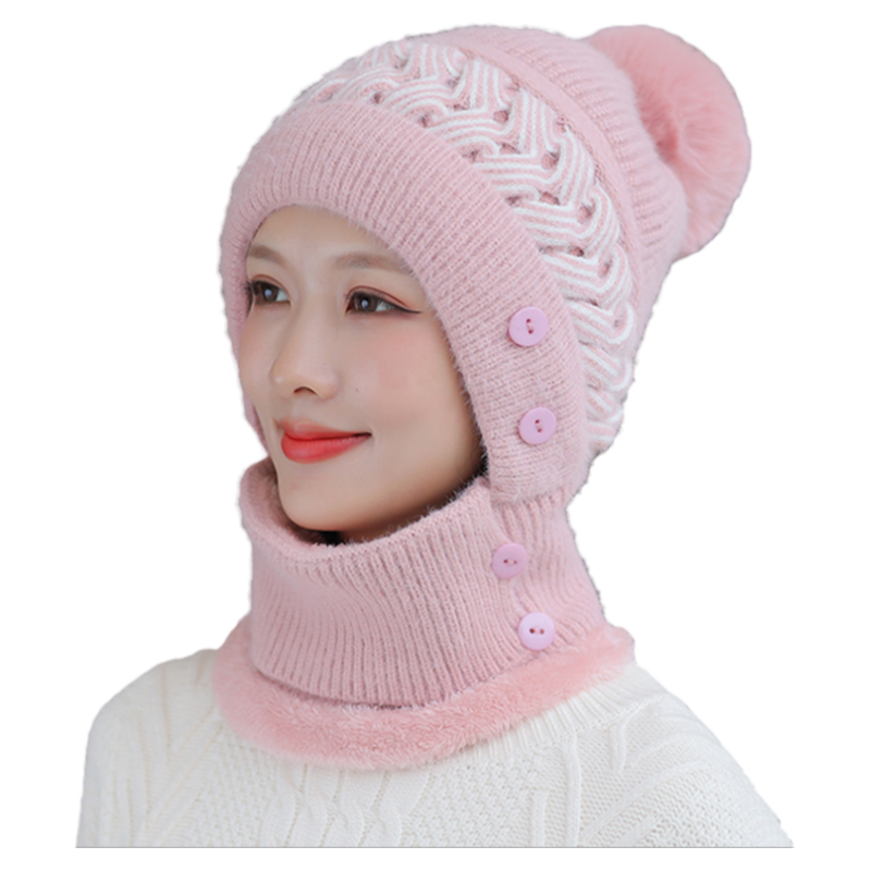 帽子围脖一体围巾女冬保暖冬季加绒冬天骑电动车戴的电瓶车防风帽