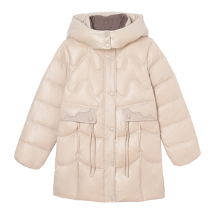 2025新款冬季羽绒服女中长黑色白鸭绒修身保暖加厚羽绒袄子冬装