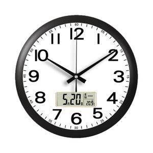 守态钟表静音客厅家用万年历时钟简约大气挂墙免打孔石英钟挂钟