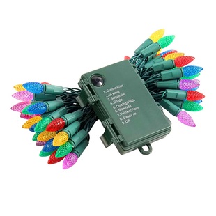 LED圣诞装饰灯C6草莓灯串怪奇物语灯泡满天星卧室彩色创意挂灯