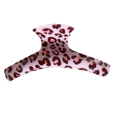 奶fufu豹纹~辣妹粉色抓夹小众