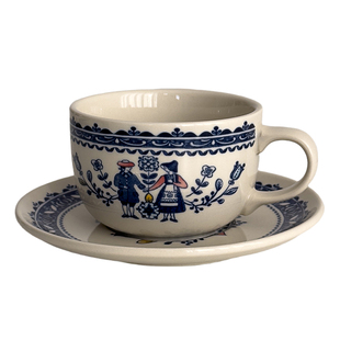 Hi 童话情侣fairy-tale couple咖啡杯碟套装小众设计风釉下彩陶瓷