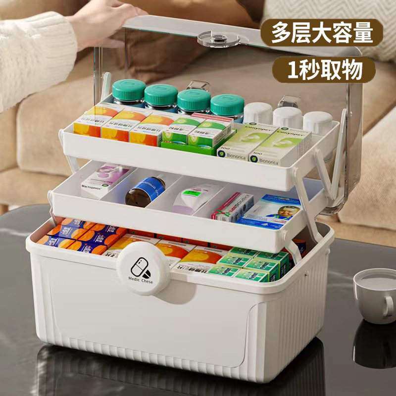 家用医药箱家庭装大号大容量儿童药物医疗小收纳盒多层美术工具箱