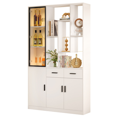 实木屏风隔断玄关柜鞋柜一体