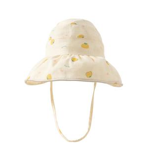 戴维贝拉儿童遮阳帽女童帽子户外透气夏季新款宝宝大檐空顶帽薄款