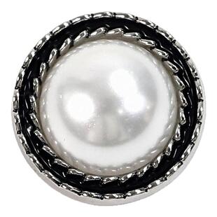 高档黑白珍珠金属纽扣百搭大衣衬衫扣子女毛衣开衫外套装饰扣配件