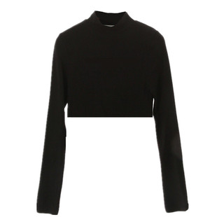 性感半截短款高领长袖T恤打底衫女 jazz爵士舞蹈露脐高腰大码上衣