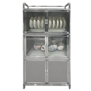 餐边柜厨房置物柜多层收纳柜不锈钢沥水碗架柜铝合金橱柜储物柜