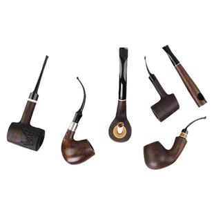 OLDFOX老狐狸黑檀木烟斗男士烟抖带过滤烟袋锅草粮用实木烟抖烟斗