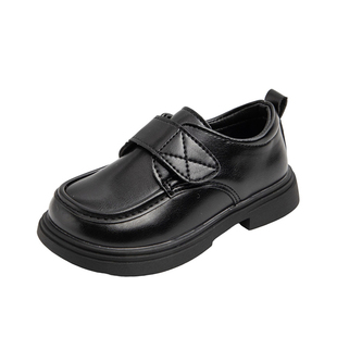 男童黑皮鞋演出鞋子儿童加绒皮鞋女童乐福鞋英伦风小皮鞋花童主持