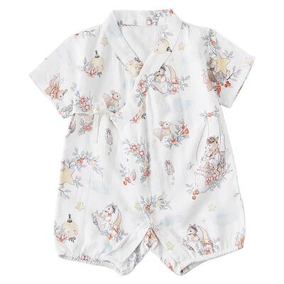 夏季薄款女宝短袖新生儿连体衣