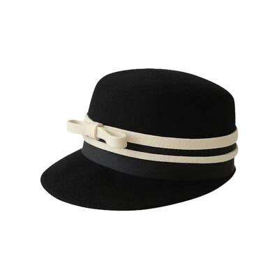 千金小香风甜美蝴蝶结羊毛帽