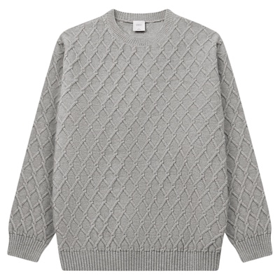 慵懒松弛感复古绞花毛衣