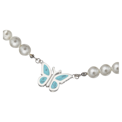 STUGAZI绿松石蝴蝶银锁骨链情侣