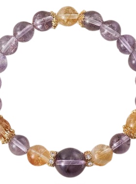 SUKEEW/酥可 天然紫阿塞黄阿塞白阿塞碎冰冰水晶手链送闺蜜礼物