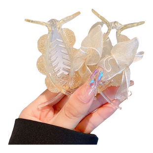 去有风的地方刘亦菲同款发夹发饰蝴蝶结丸子头抓夹鲨鱼夹夹子头饰