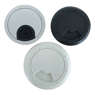 塑料加厚圆形线盒办公电脑桌面过线盖板53装饰圈盖60mm开孔盖热销