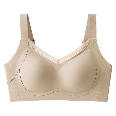 粉底液内衣女大胸显小防下垂收副乳无痕隐形提拉聚拢薄款美背文胸