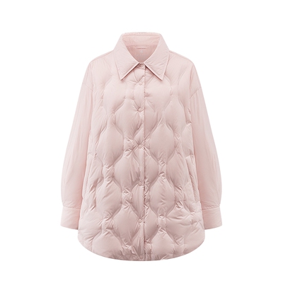 艾莱依25春秋新款衬衫款羽绒服女