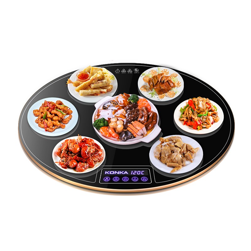 康佳暖菜板饭菜保温菜板带火锅圆形餐桌自动旋转菜板家用热菜神器