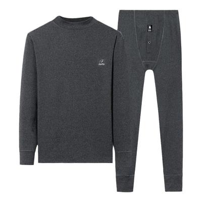 德绒保暖内衣男套装加绒加厚中老年爸爸秋衣秋裤冬季防寒打底睡衣