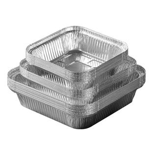 空气炸锅锡纸盘烧烤箱专用锡纸盒烘焙商用锡箔纸杯家用锡纸碗方形