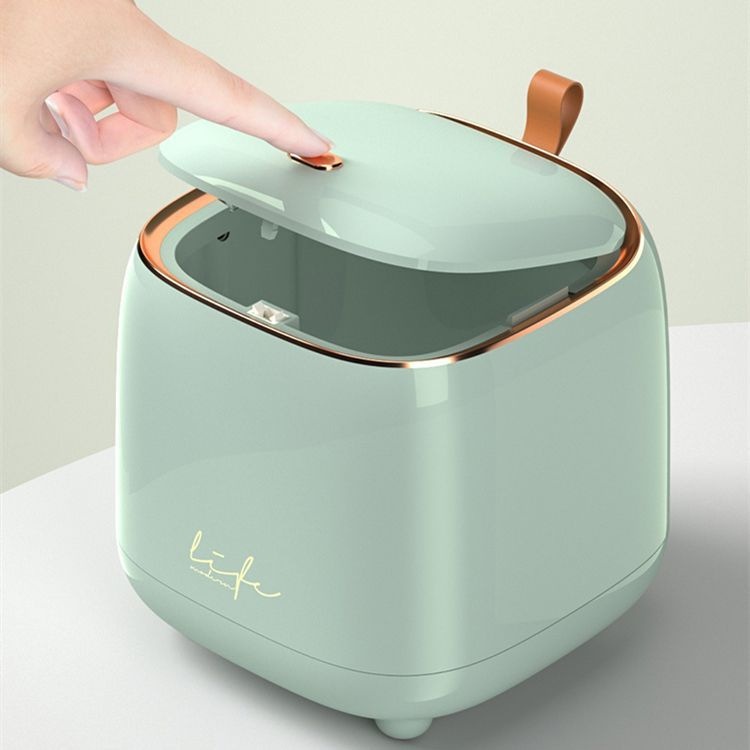 1桌面垃圾桶按压式客厅轻收纳家用奢车载杂物餐厅桶筒垃圾筒办公