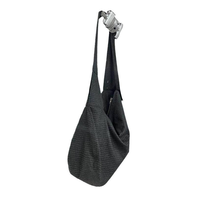 JCAESAR HOBO BAG 格纹流浪包 扭转镂空结构 轻磨毛 大肩带 斜跨