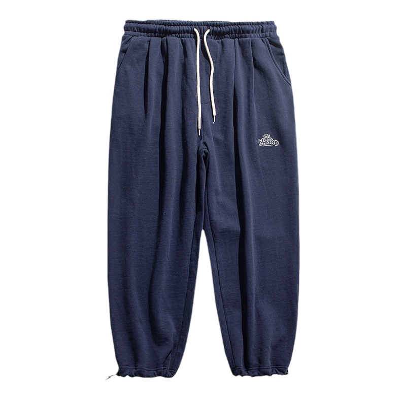 WHXS灰色卫裤男宽松直筒垂感潮流百搭休闲运动裤抽绳束脚裤子春秋