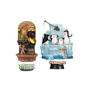 【自营】野兽王国怪物史瑞克靴子猫马达加斯加的企鹅场景手办摆件