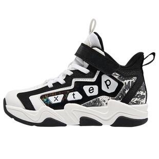 特步童鞋秋季新款幼小童时尚百搭高帮篮球鞋儿童运动减震缓震球鞋