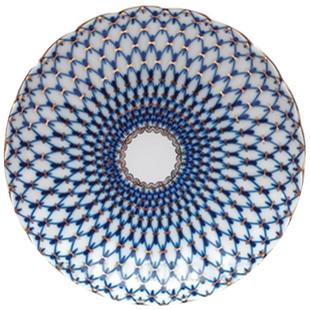 俄皇LOMONOSOV钴蓝网纹系列餐具菜盘鱼盘家用高级感轻奢陶瓷盘子