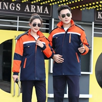 Хлопковое пальто 5 -го поколения оранжевое красное плечо со скрытым синим