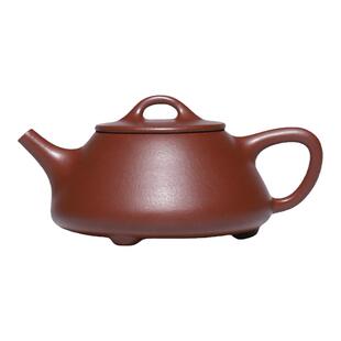 观源堂平盖石瓢宜兴紫砂壶黄龙山原矿红皮龙纯半手宽口小容量茶壶