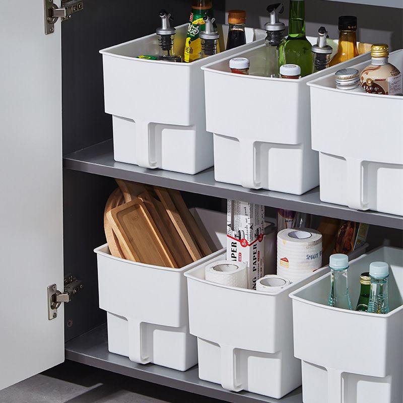 日式橱柜收纳盒带手柄抽屉筐箱整理整理盒厨房收纳调料杂物大容量