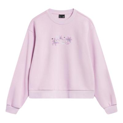 Lining/李宁正品冬季女子运动潮流系列加绒保暖宽松卫衣AWDT816