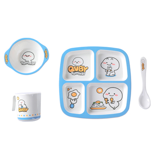 萌力星球乖巧宝宝餐具儿童吃饭套装密胺辅食碗勺子自主进食防摔烫