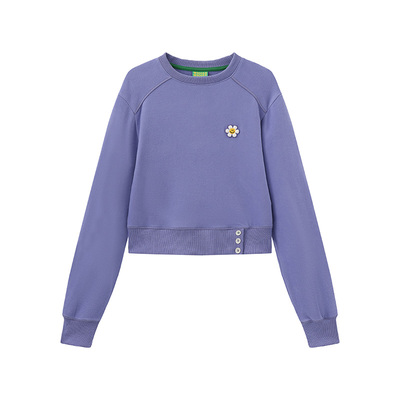 wigglewiggle修身短款笑脸花卫衣