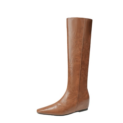 牛皮版~内增高长筒靴显瘦高筒靴