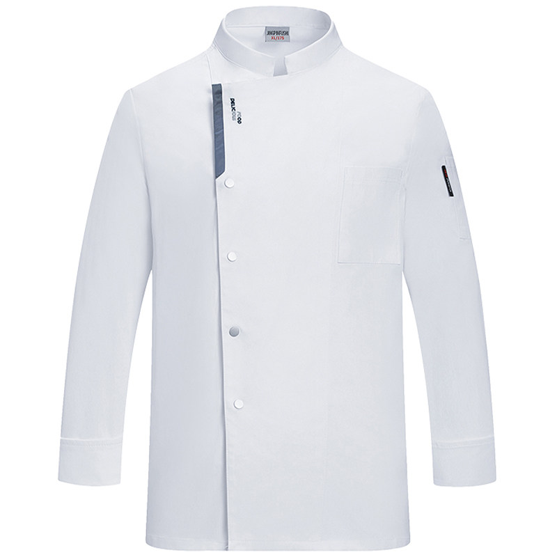 厨师工作服男长袖高档五星级餐饮后厨房酒店弹力厨师服女订制logo