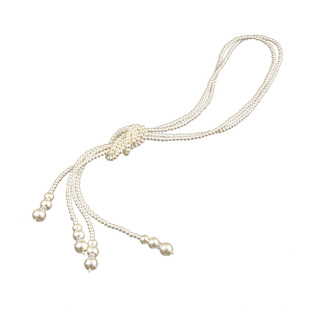 韩版百搭珍珠长款项链毛衣链女旗袍配饰晚宴会演出多层颈链锁骨链