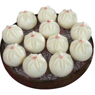 盖盖有口福非遗传统手工胶东花饽饽红豆馅包子年货花馍面食礼盒