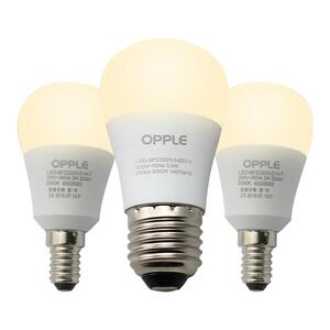 欧普led灯泡e27螺口e14家用led灯超亮照明节能灯5w暖黄3w暖光大小