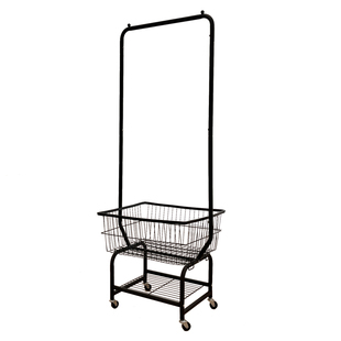 落地展示挂衣架卧室置物晾衣服收纳架服装店可移动式黑色衣帽架子