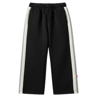 海妈家童装2025冬新款男童洋气加绒儿童运动裤子织带卫裤阔腿裤潮